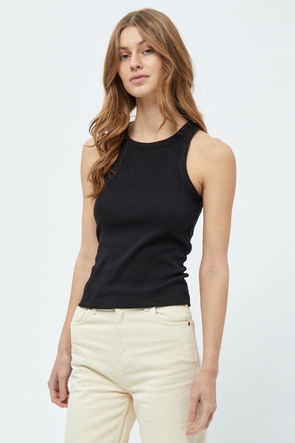 Maluna GOTS Rib Top Black