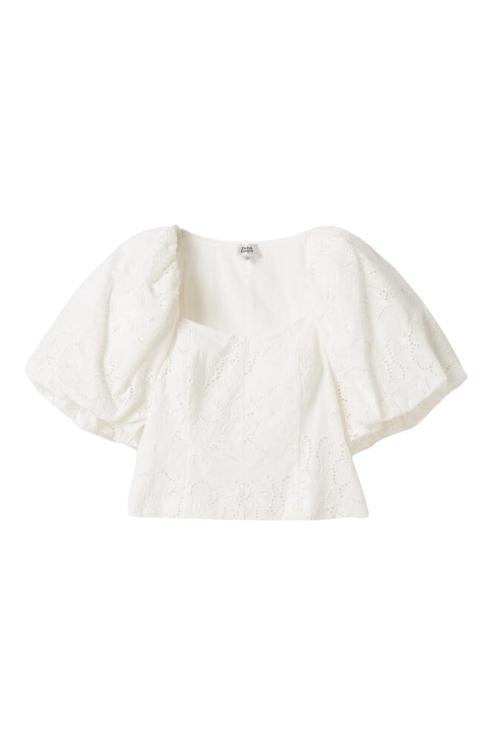 Mandie Broderie Blouse White