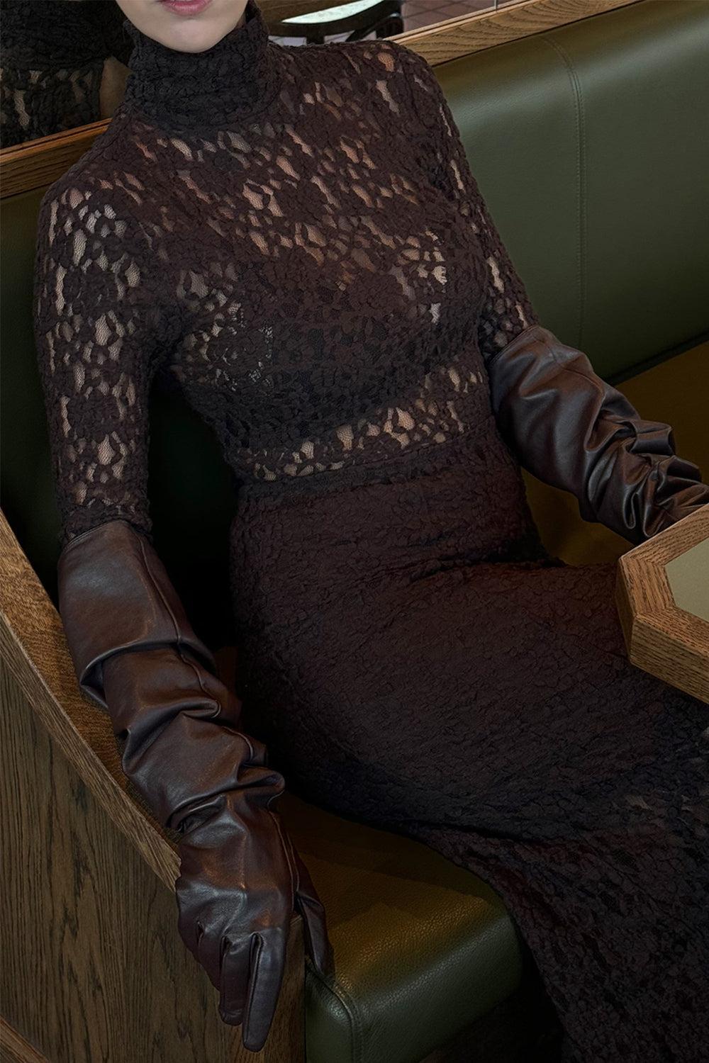 Mariana Lace Top Mocha Brown