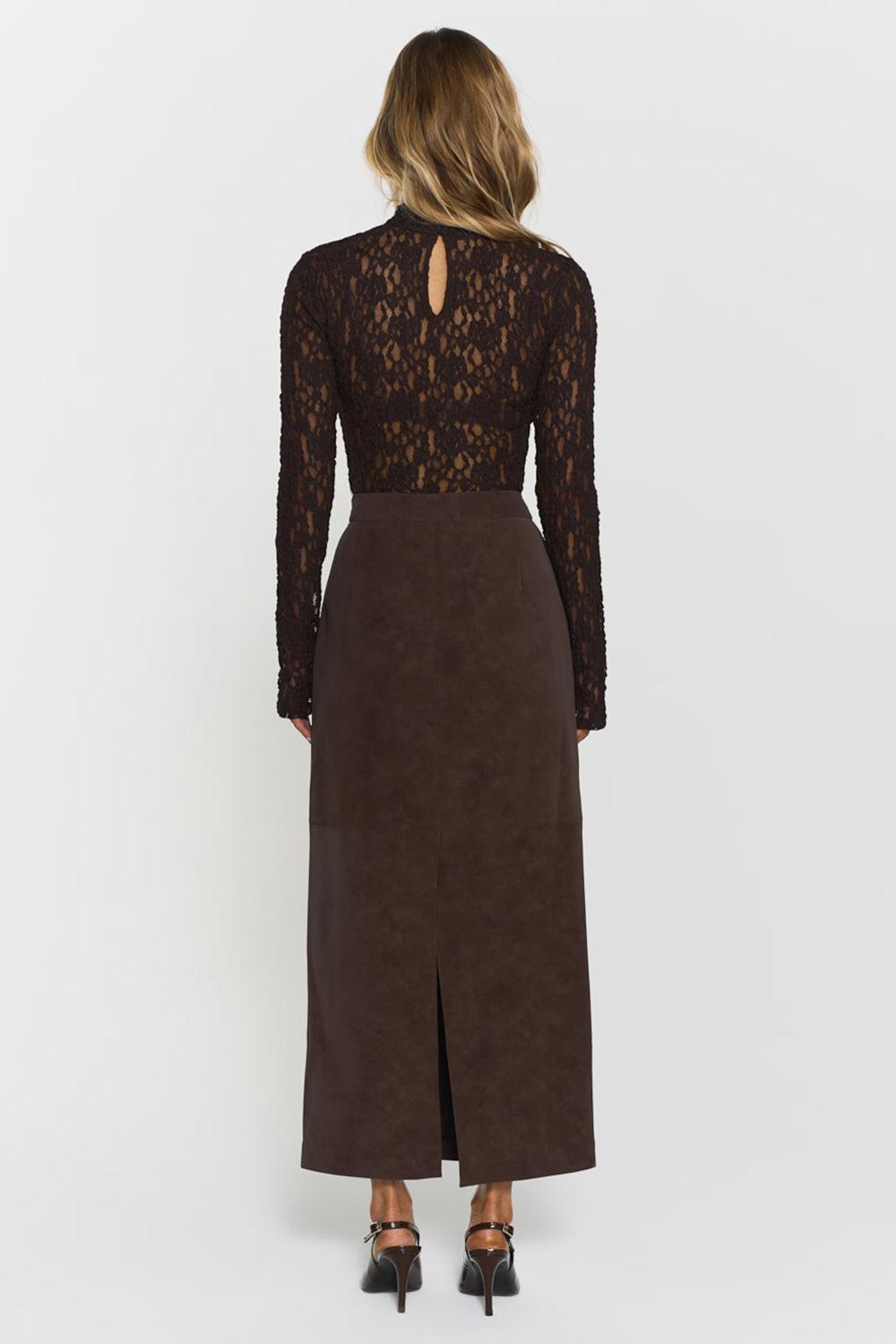 Mariana Lace Top Mocha Brown