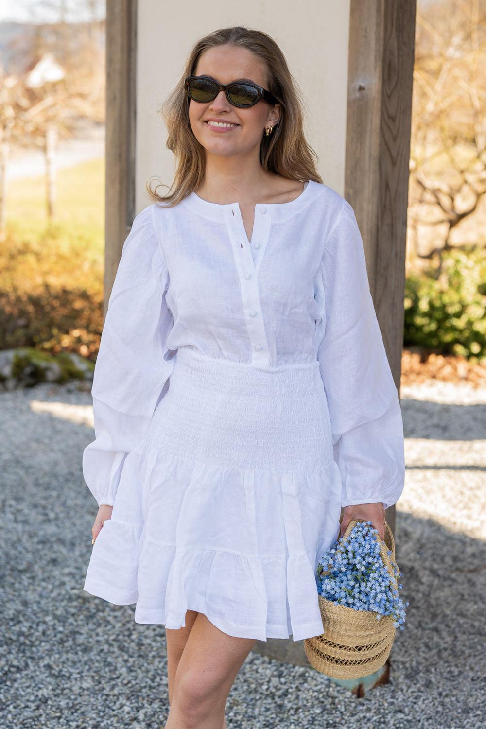 Martine Linen dress White
