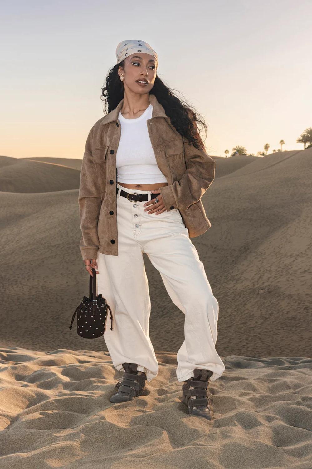 Mavis Taupe Suede
