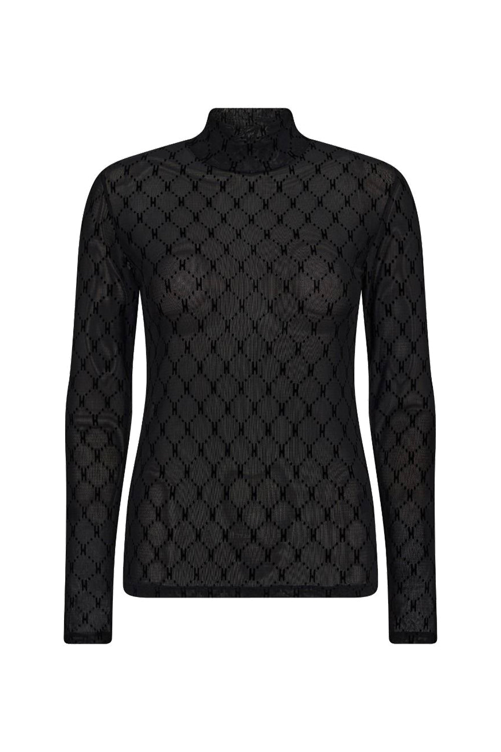 Mesh turtle neck