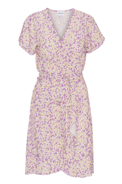 Milly Wrap dress short  Lilac/yellow flower