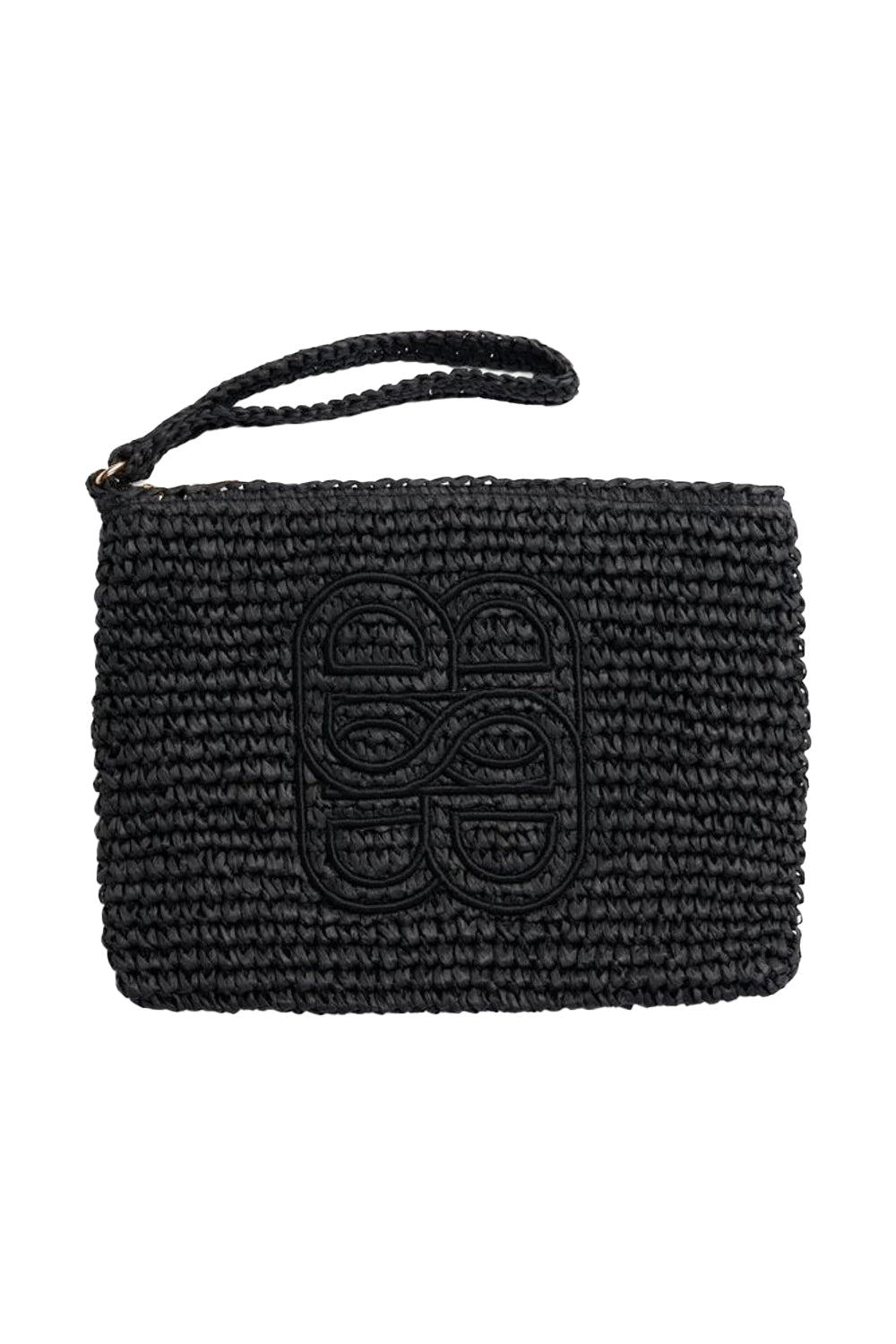Mim Straw Clutch Black