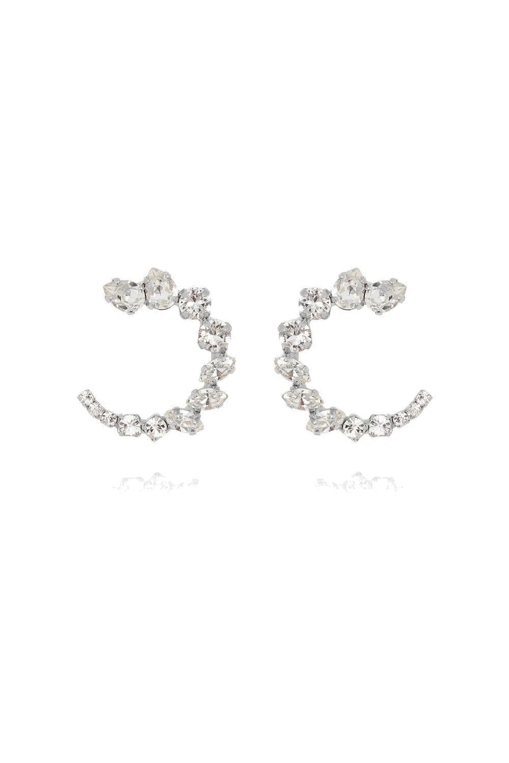 Mini Angie Earrings Rhodium Crystal