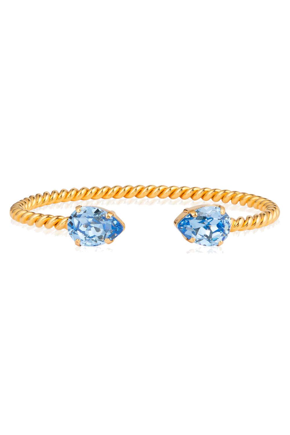 Mini Drop Bracelet Gold Light Sapphire