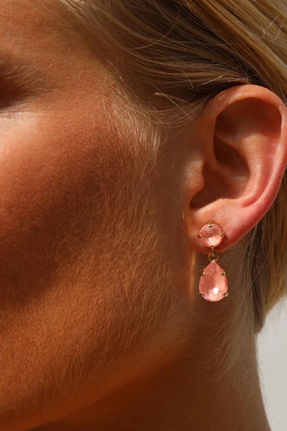 Mini Drop Earrings Gold Flamingo Ignite
