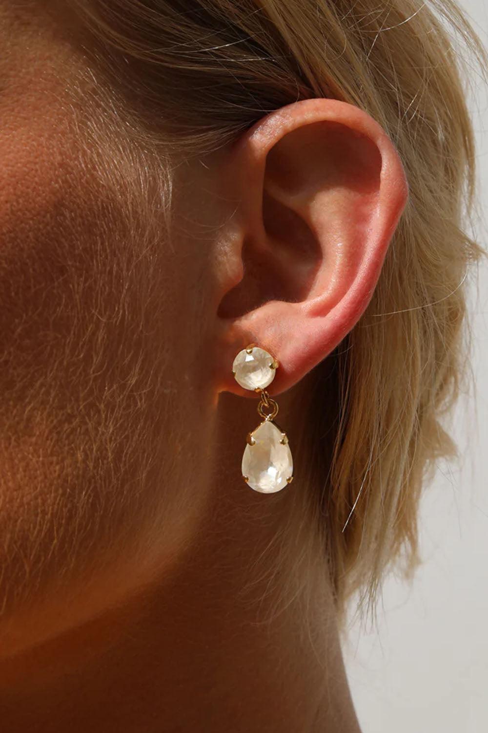 Mini Drop Earrings Gold Linen Ignite