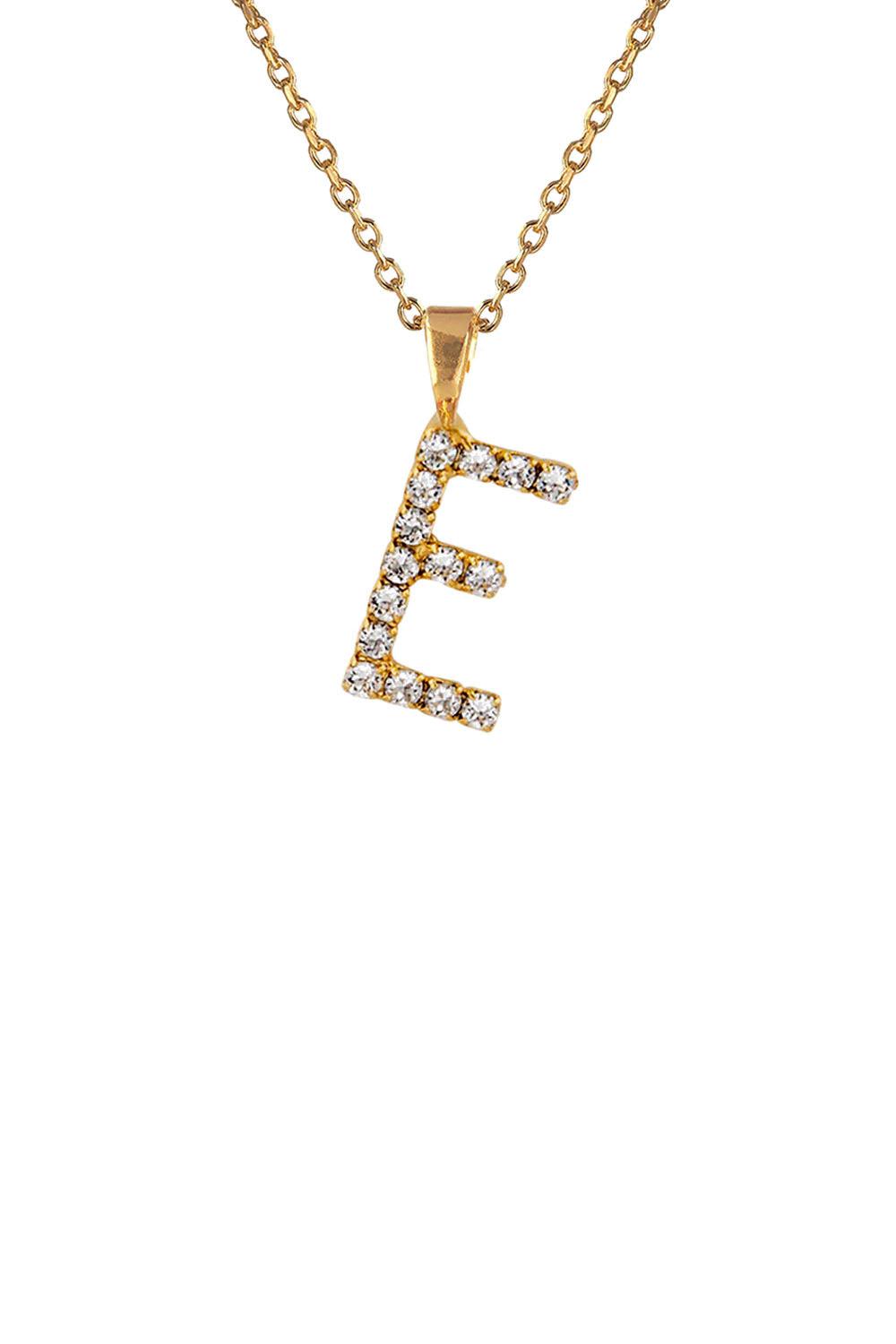 Mini Letter Necklace Gold Letter E