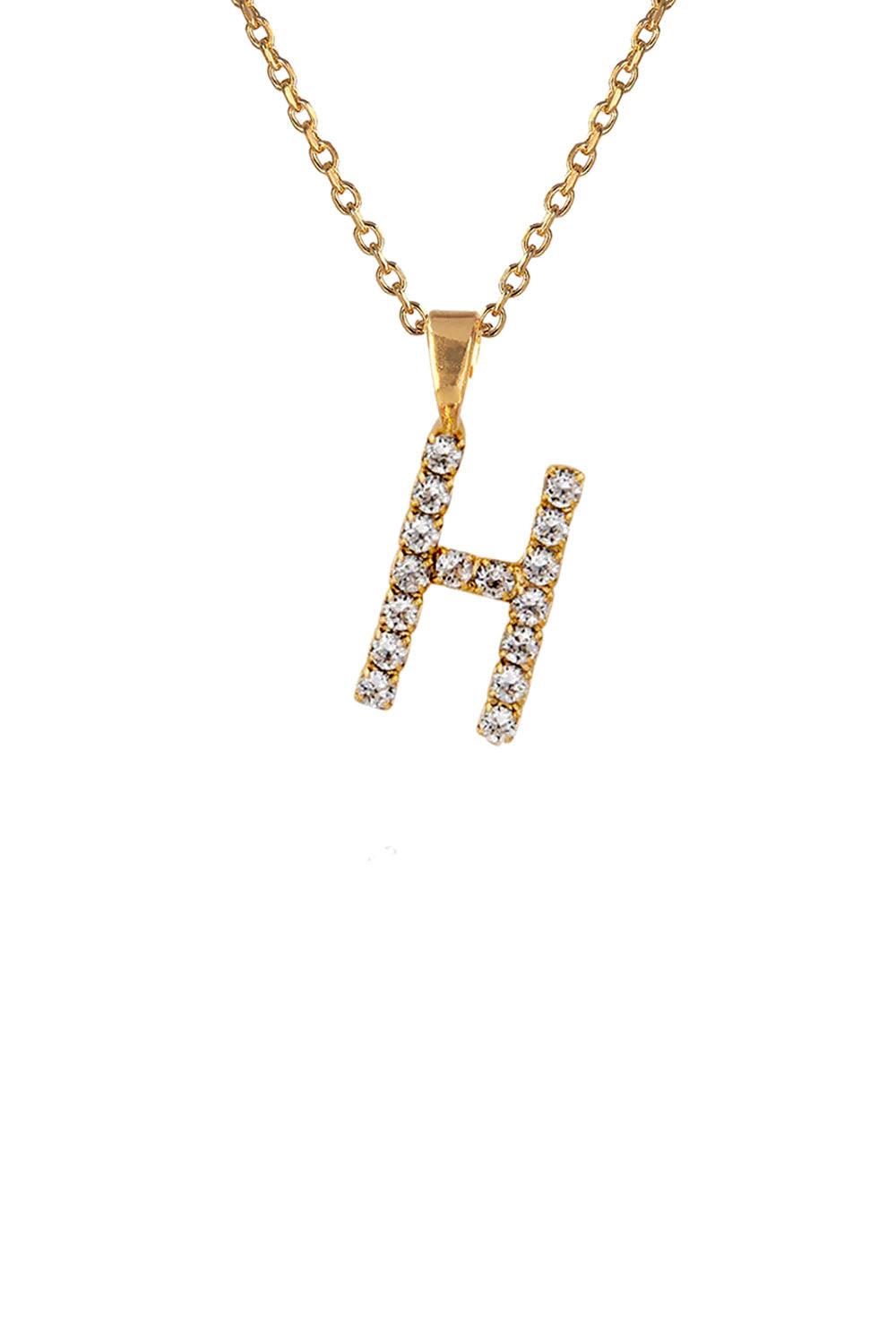 Mini Letter Necklace Gold Letter H