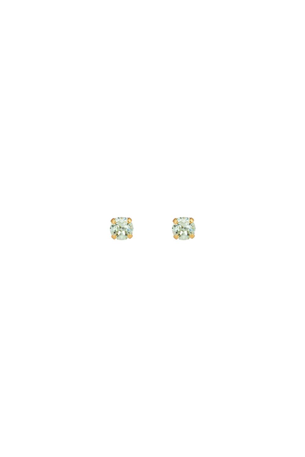 Mini Stud Earrings Gold Chrysolite