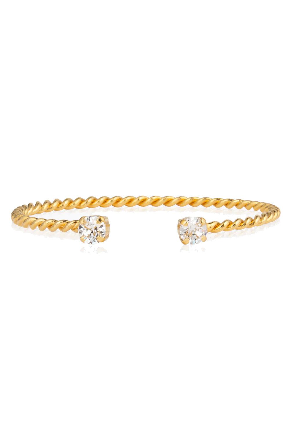 Mini Twisted Bracelet Gold Crystal