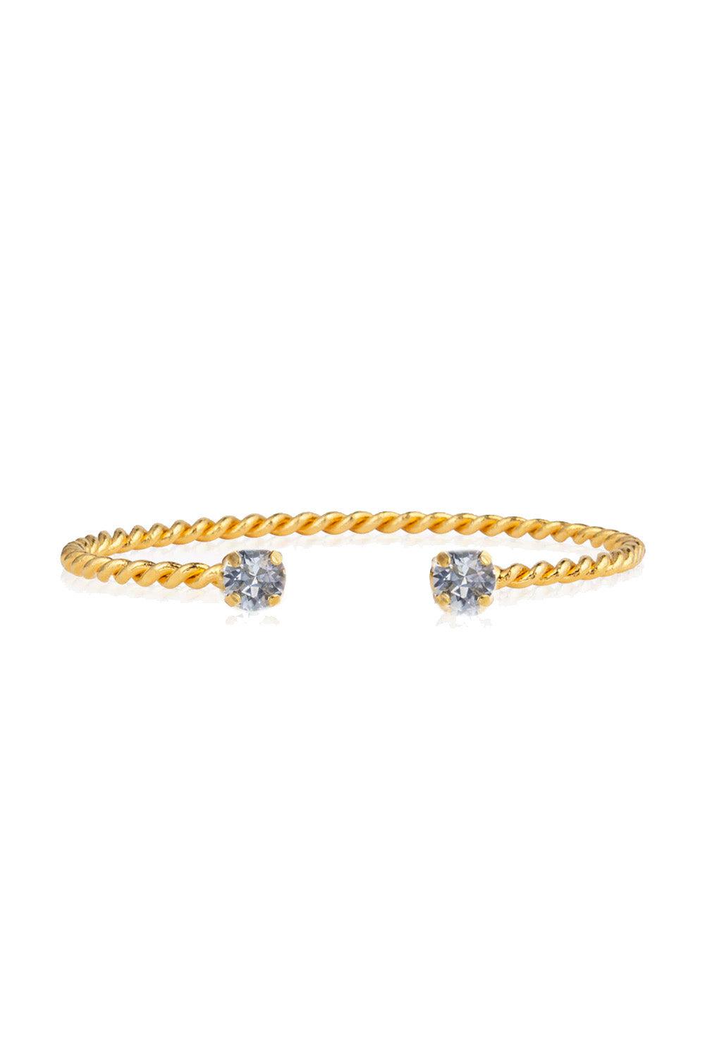 Mini Twisted Bracelet Gold Light Sapphire