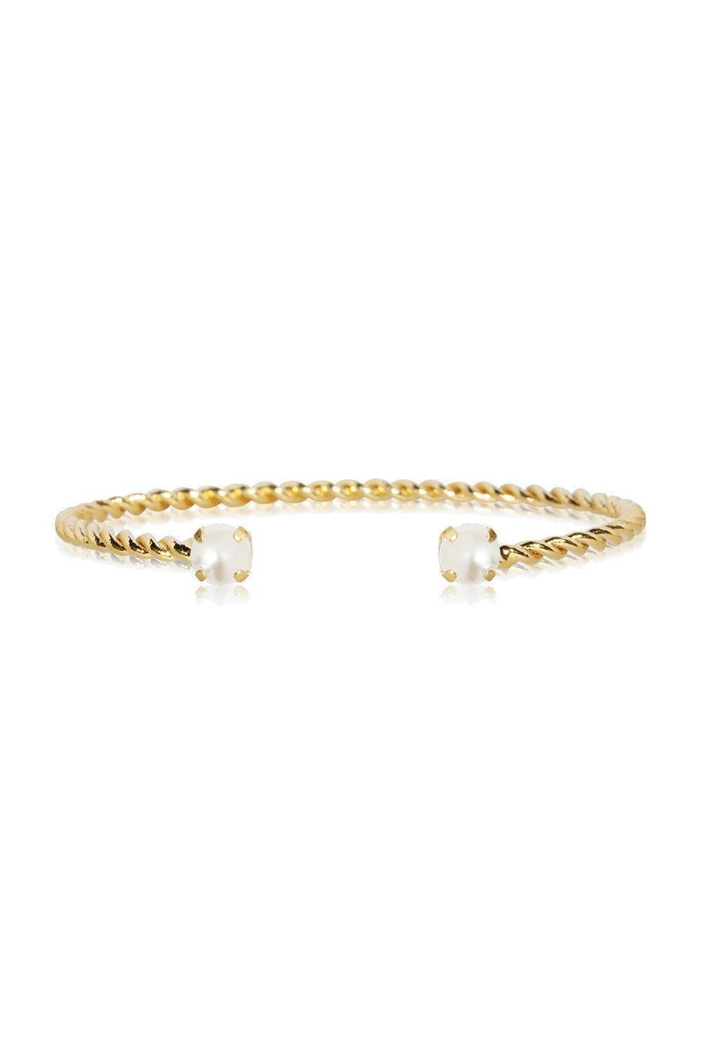 Mini Twisted Bracelet Gold Pearl