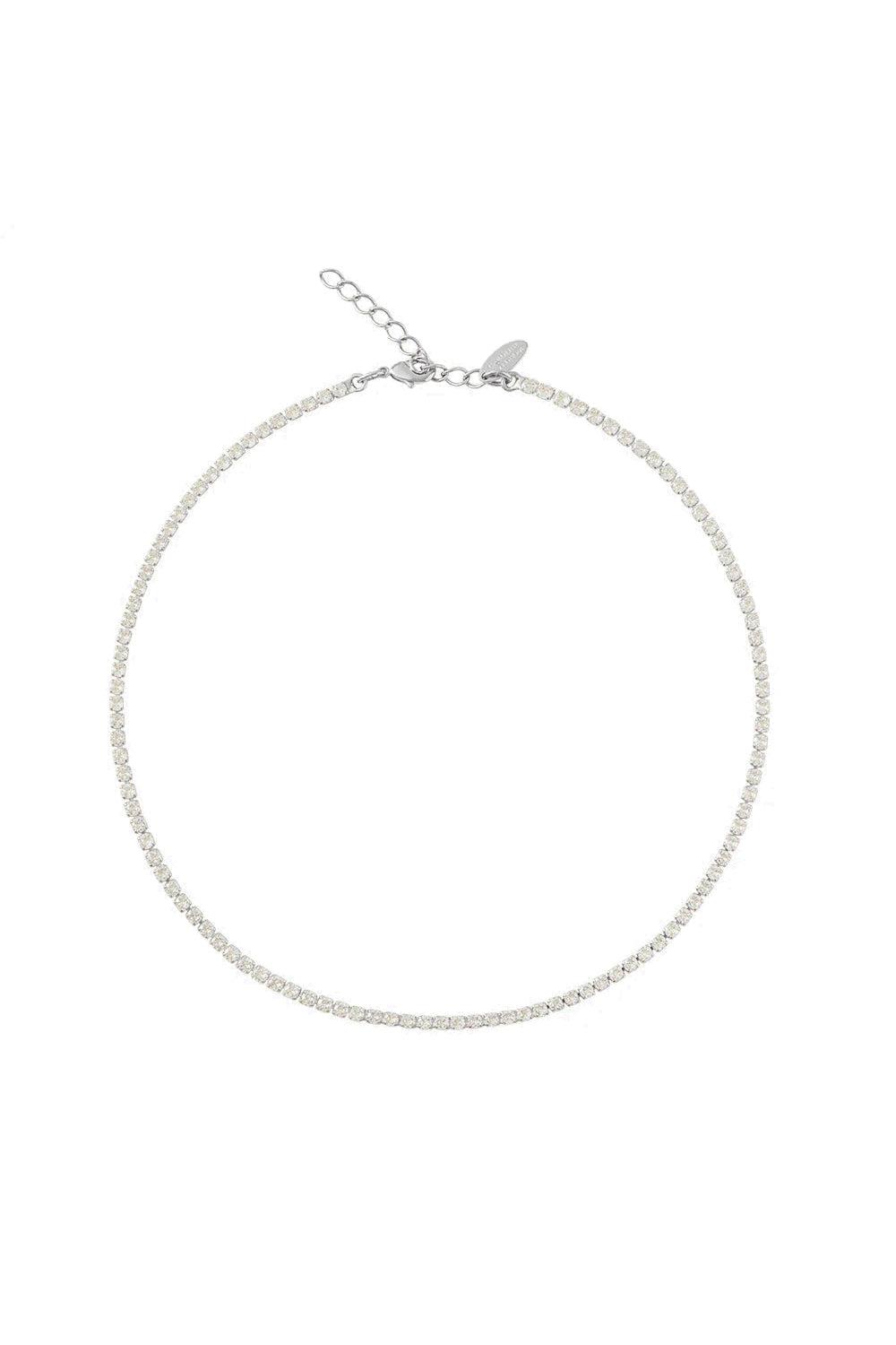 Mini Zara Necklace Rhodium Crystal