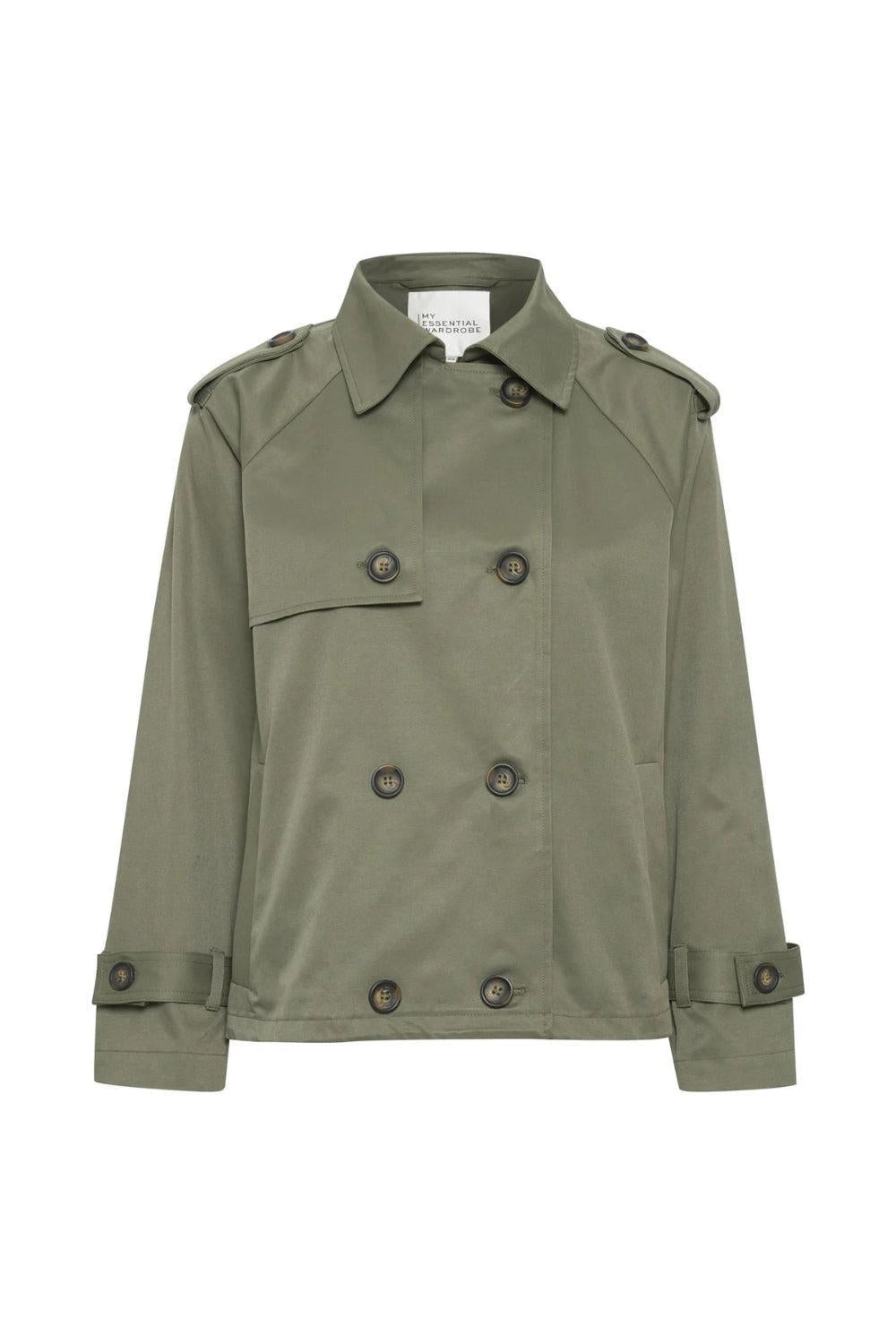 Mira Short Trenchcoat Dusty Olive