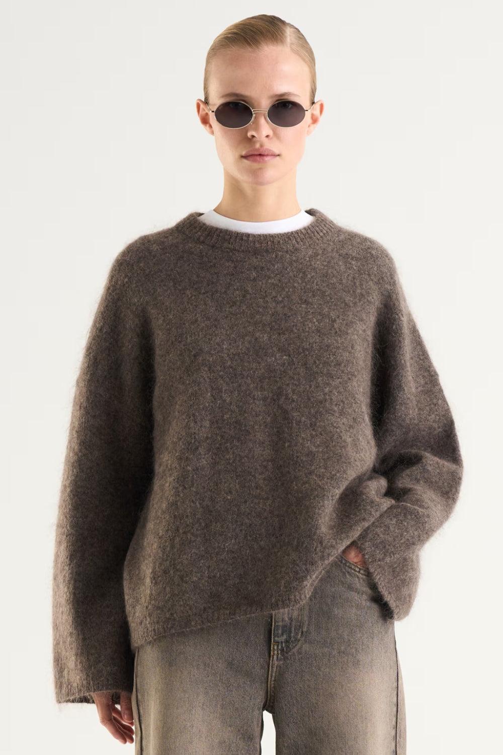 Mireya Knitted Sweater Dk Taupe