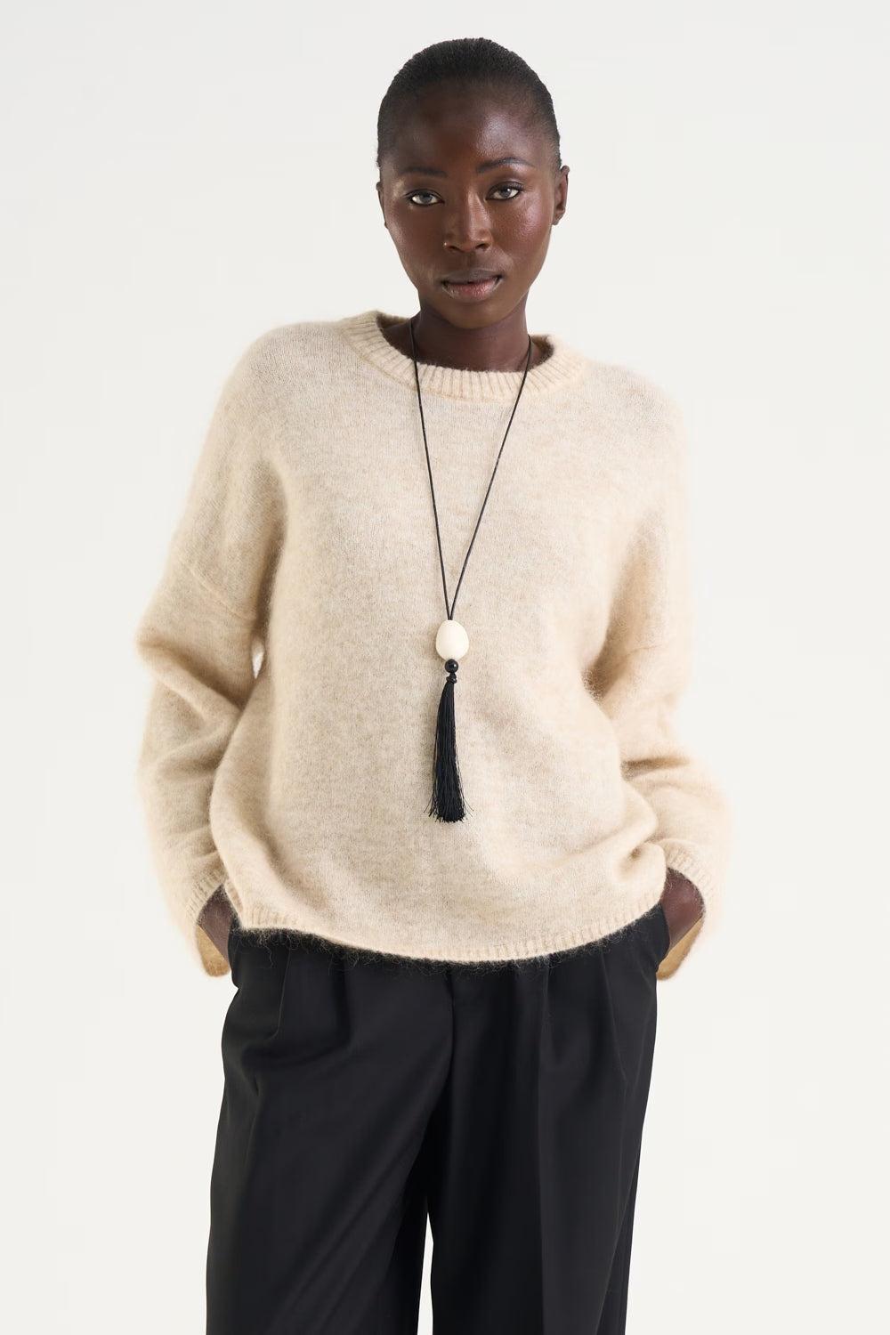 Mireya Knitted Sweater Lt Beige