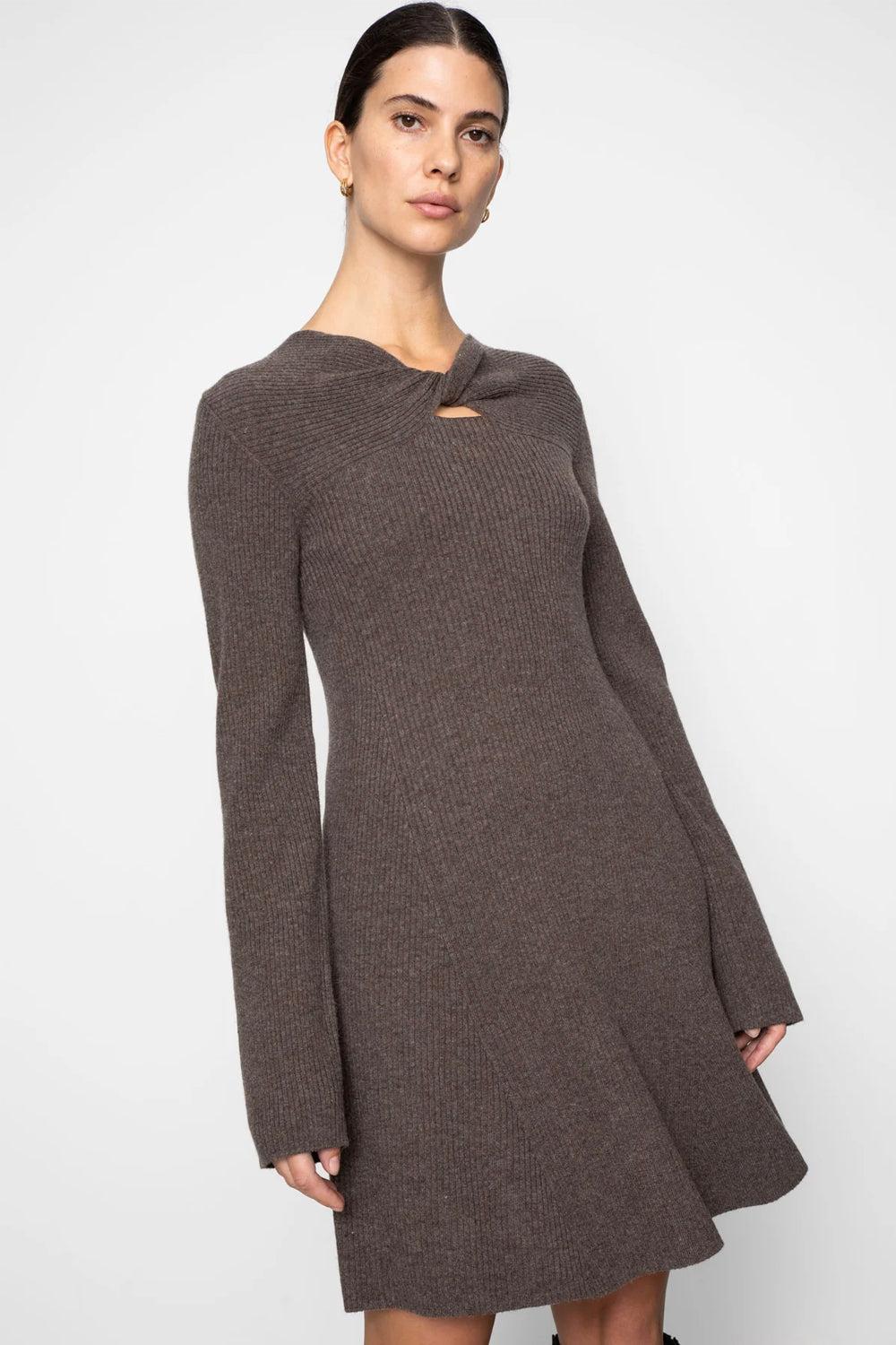 Myla Dress Dark Taupe Melange