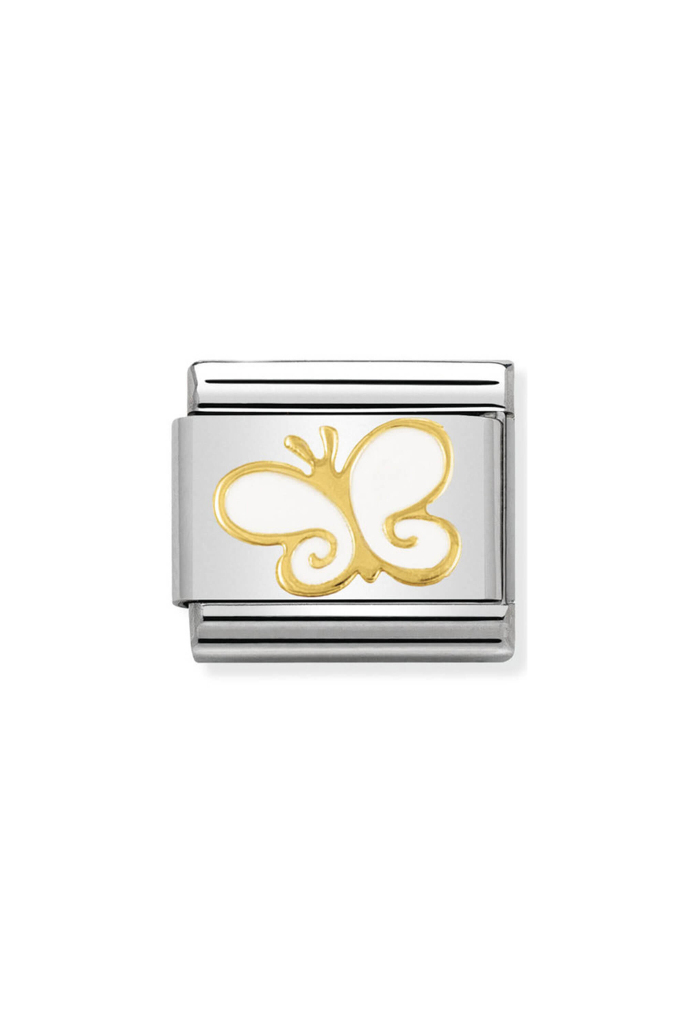 NATURE 18k Gold & Enamel, Butterfly White