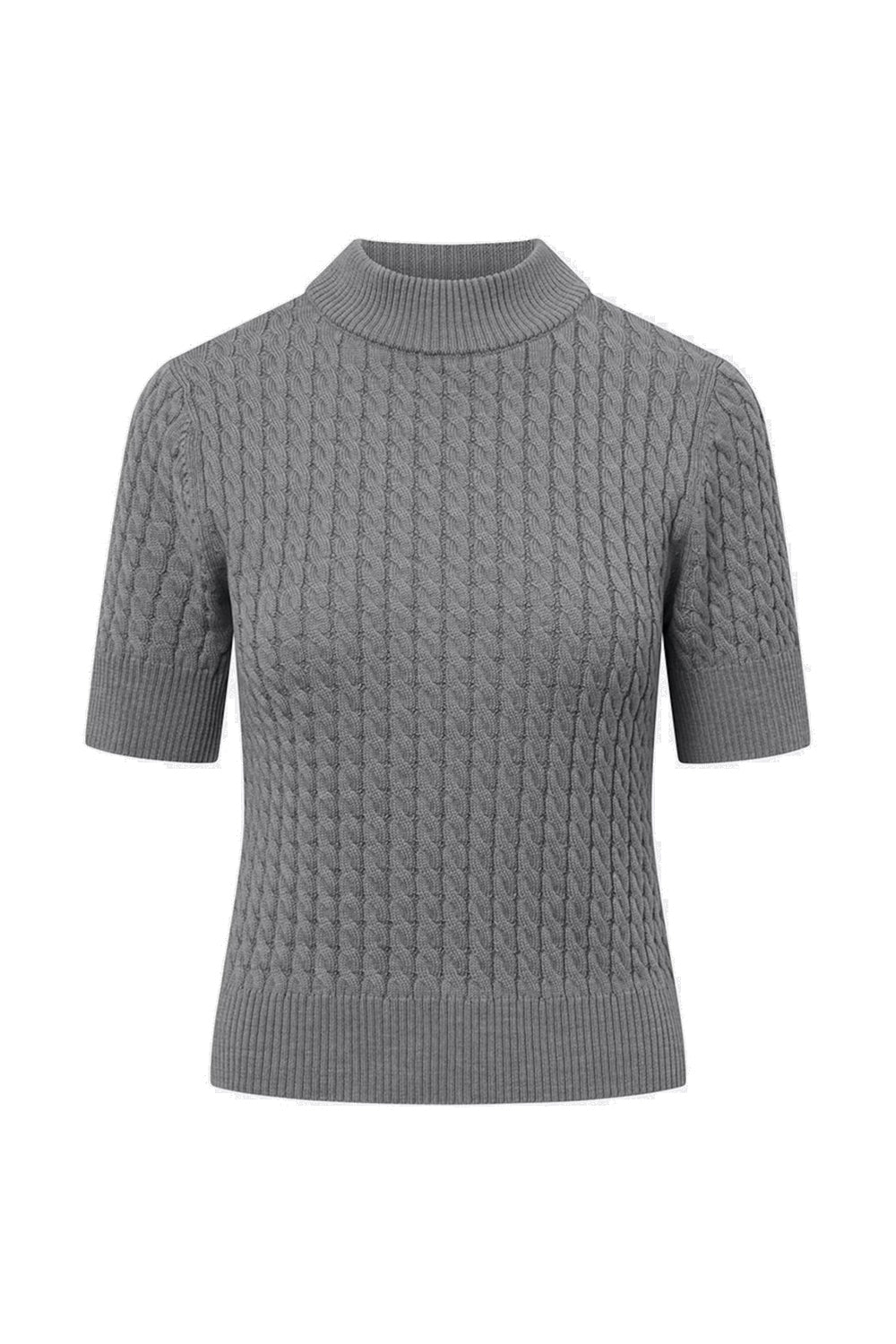 Nalia Knitted Top Grey Melange