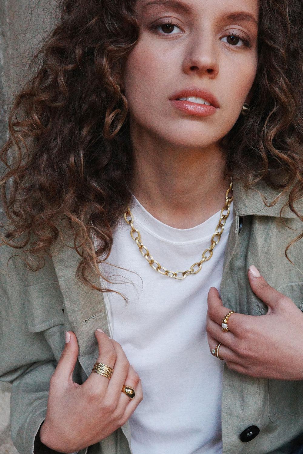 Necklace Matt Steel 14K