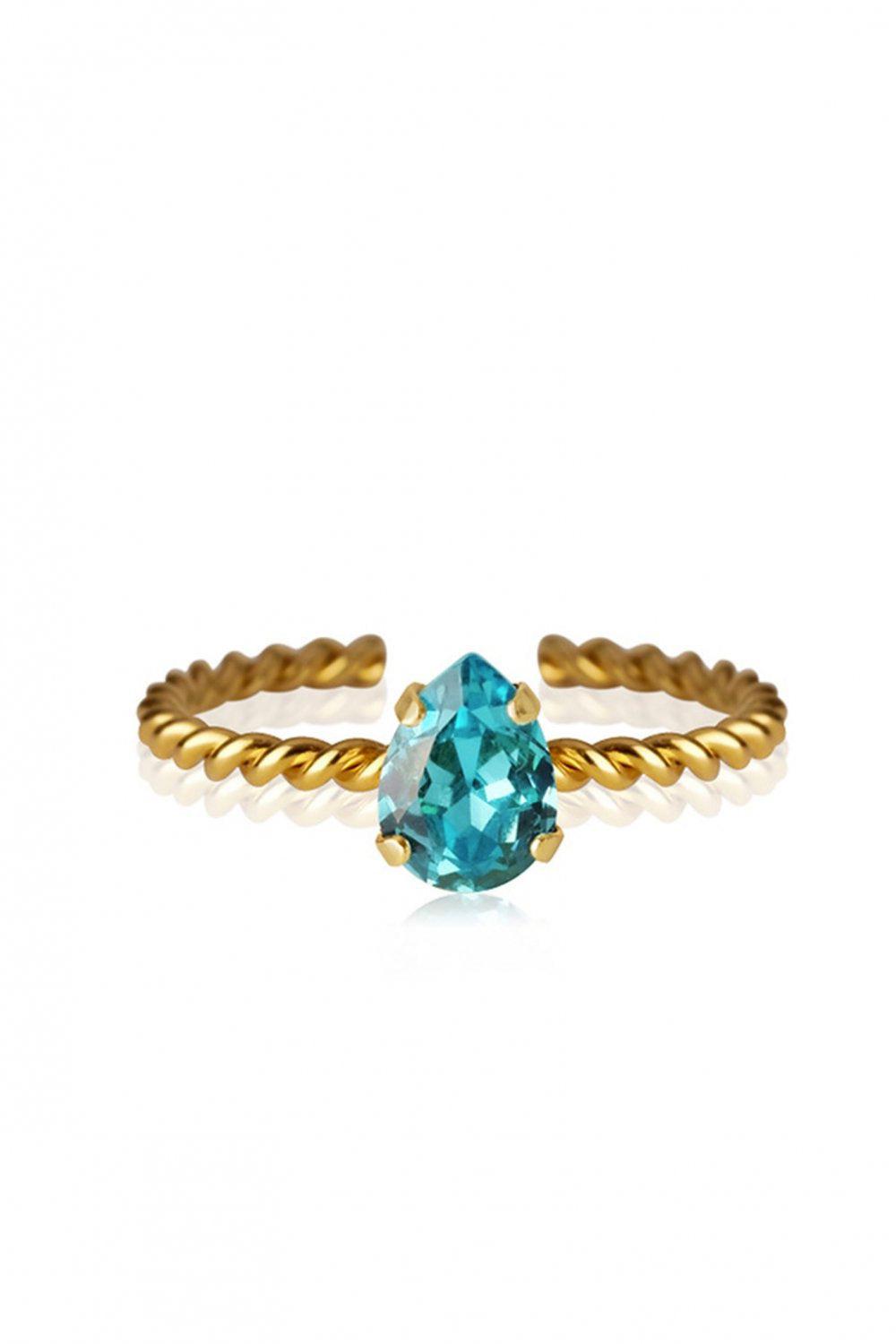 Niki Ring Gold Light Turquoise
