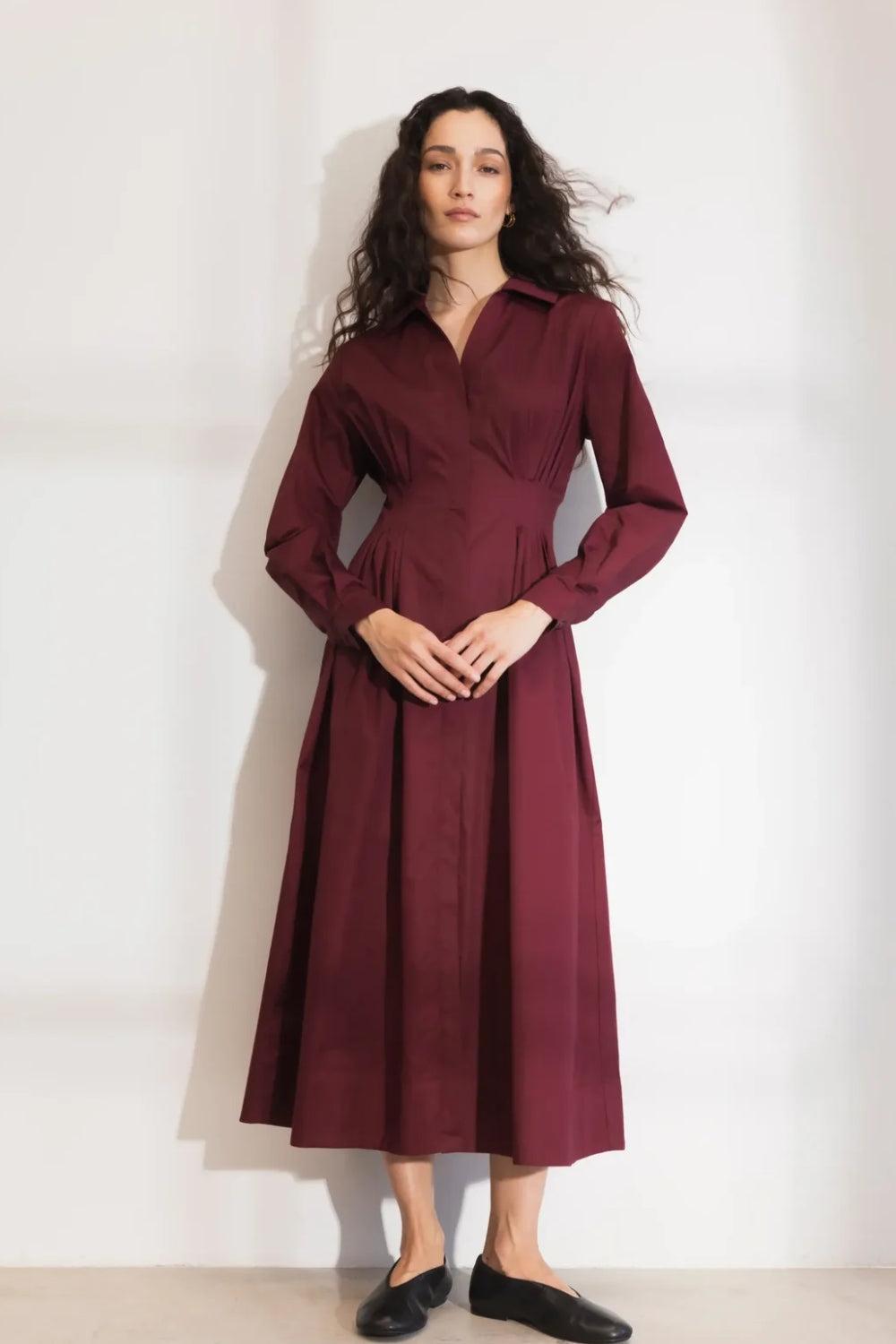 Noelle  Dress Dark Red