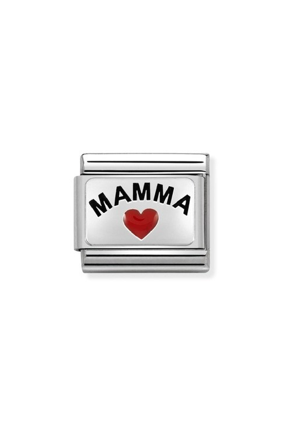 OXIDISED PLATE 925 sterling Silver MAMMA with Heart