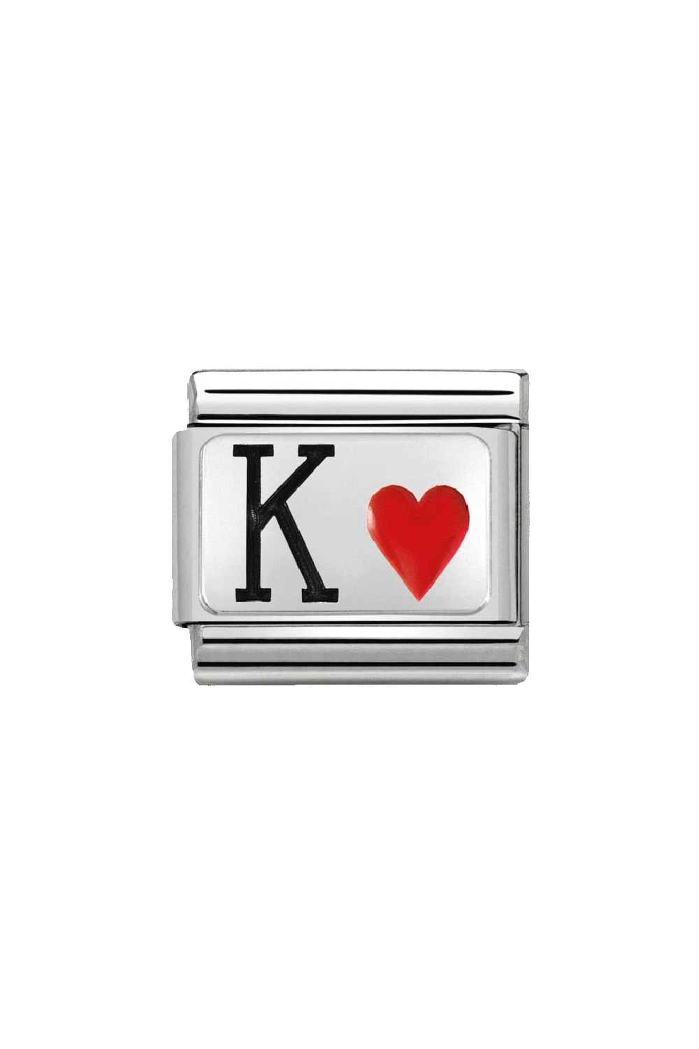 OXIDIZED PLATE 925 Sterling Silver & Enamel, King Hearts