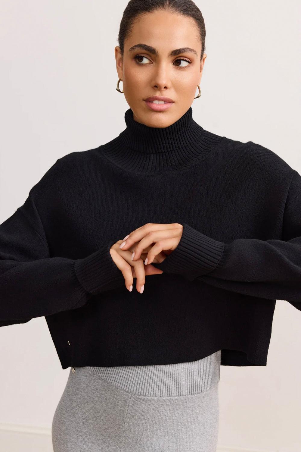 Olly cropped sweater Black