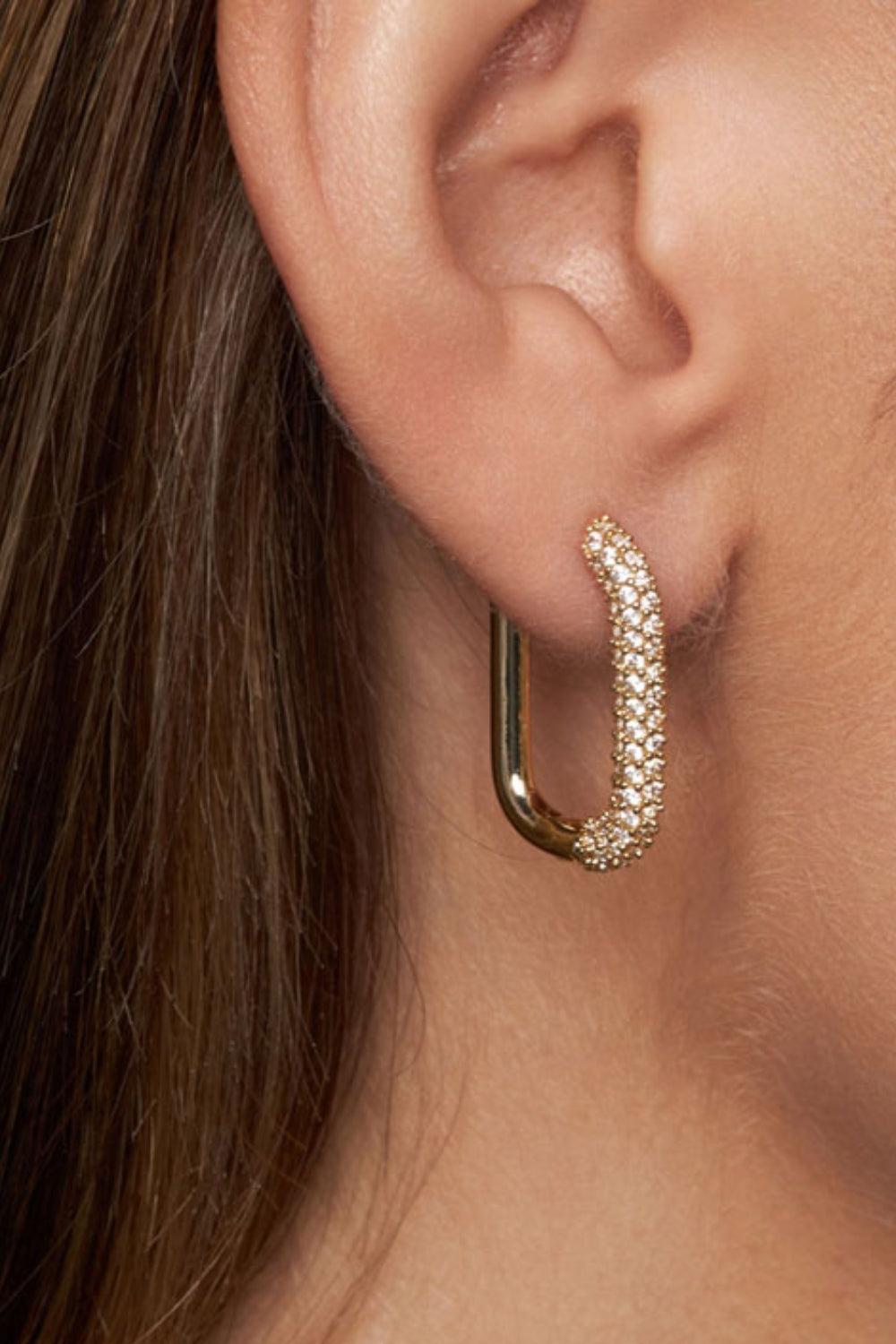 Oval Hoop Brass w/crystal