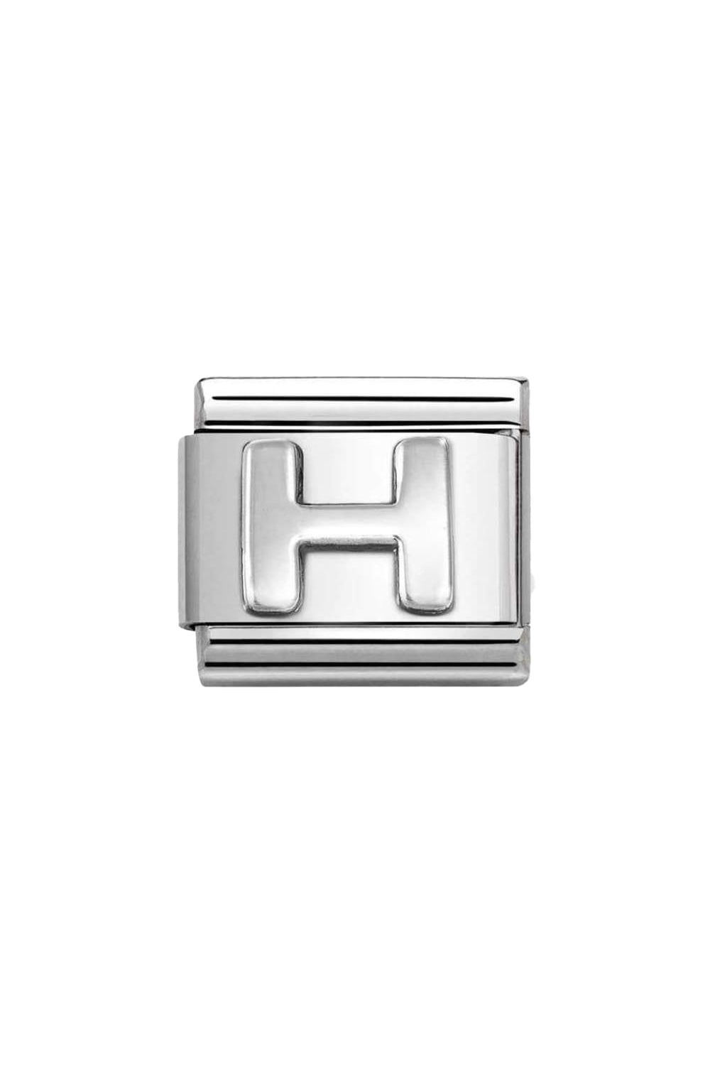 Oxidised Letters 925 sterling silver H