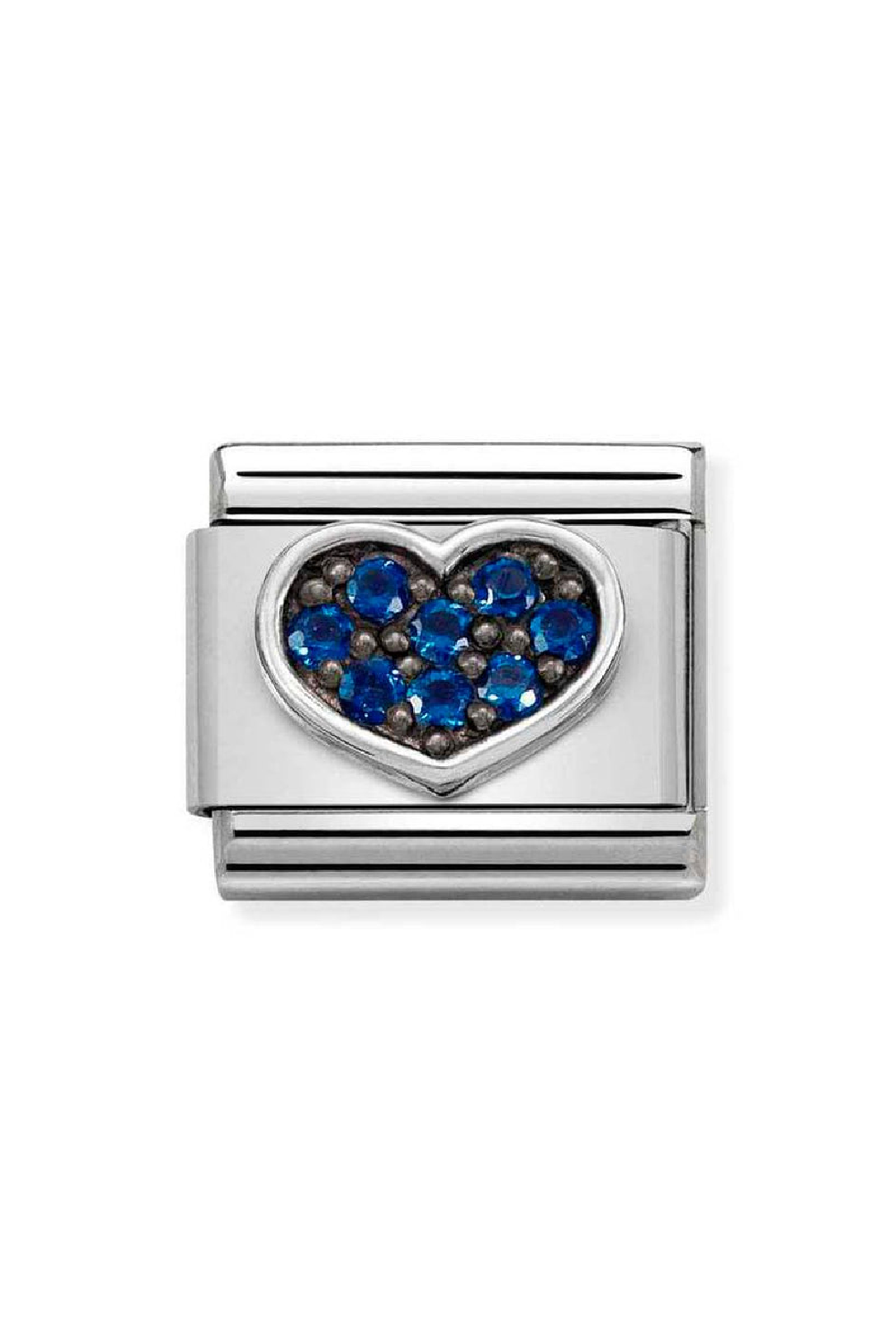 Oxidised symbols 925 sterling silver and CZ Blue Heart