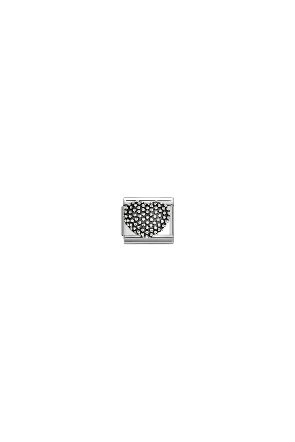 Oxidized Symbols Steel And 925 Sterling Silver Ballpoint Heart