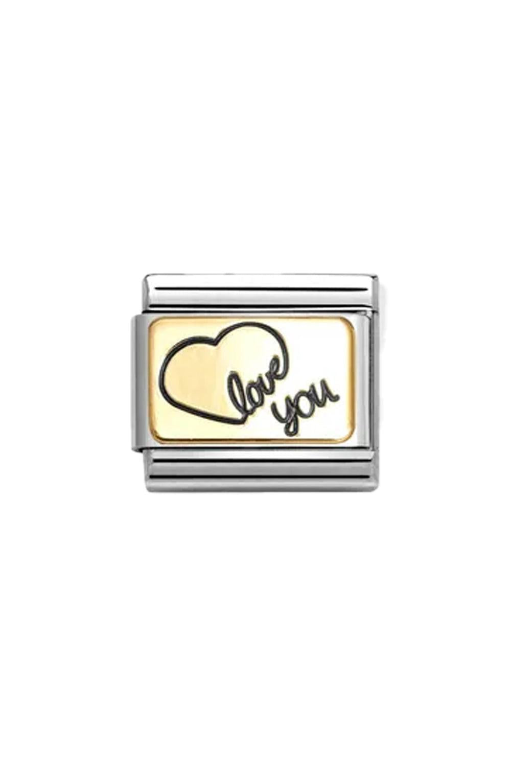 PLATES 18K Gold & Enamel Heart Love You