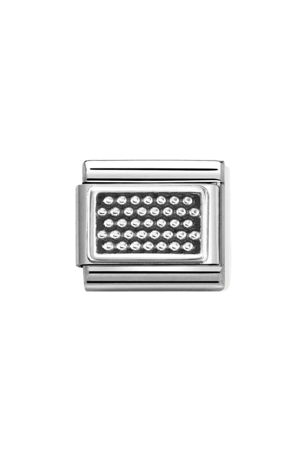 PLATES OXIDIZED STEEL AND 925 STERLING SILVER Striped Dots