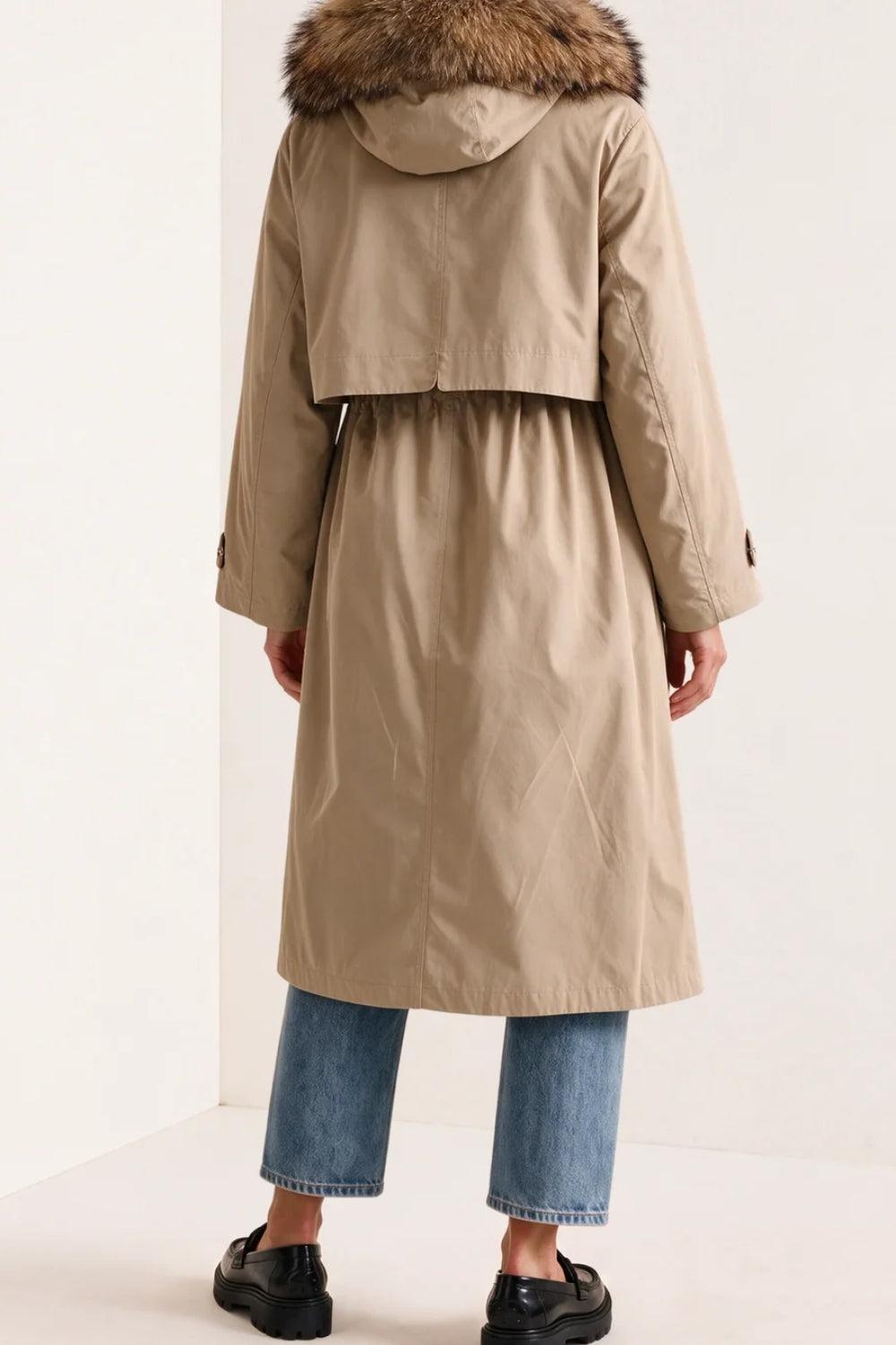 Padded Maxi  Parka Camel