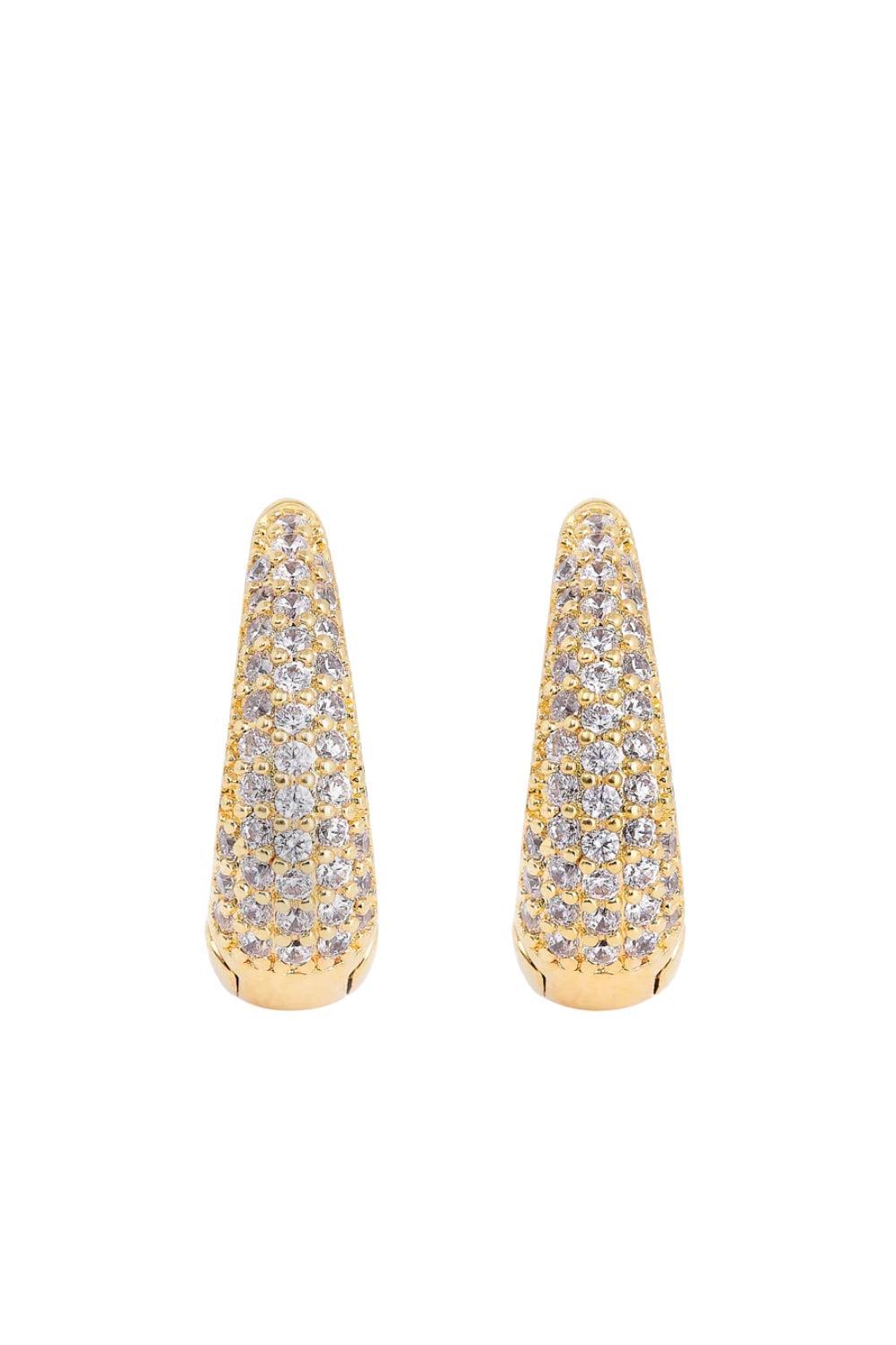 Pavé Ellipse Earrings Gold