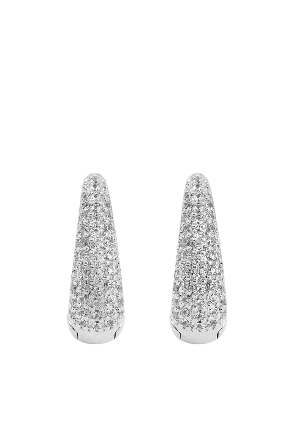 Pavé Ellipse Earrings Silver