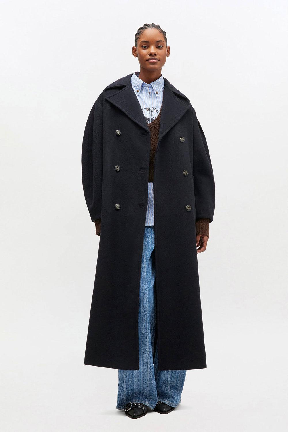 Peacoat Wool Long Coat Sky Captain