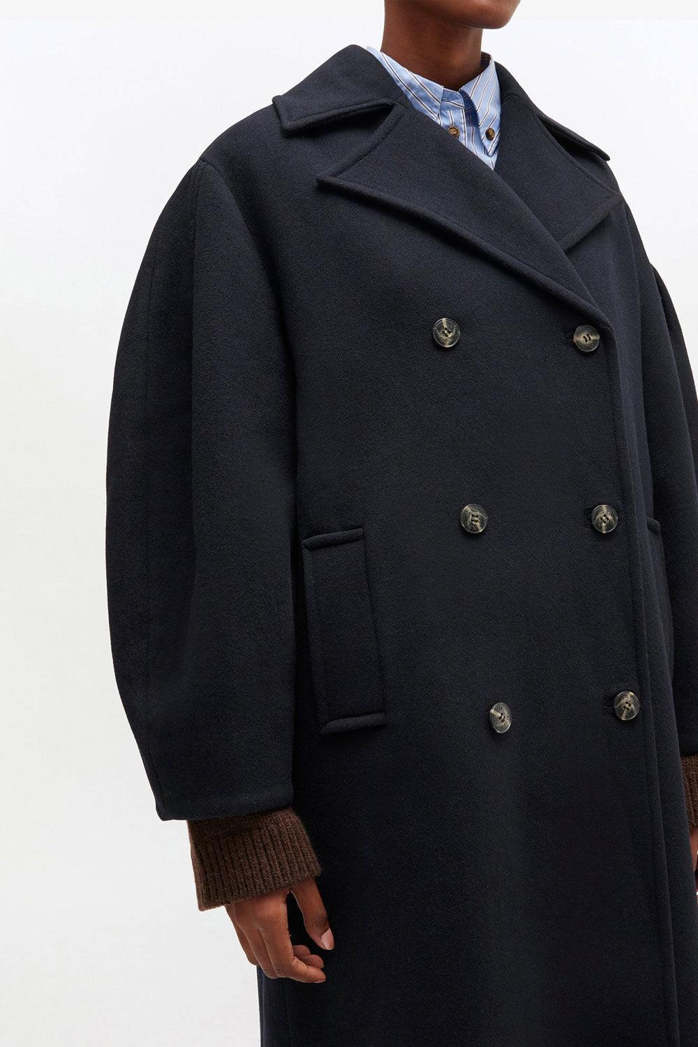 Peacoat Wool Long Coat Sky Captain