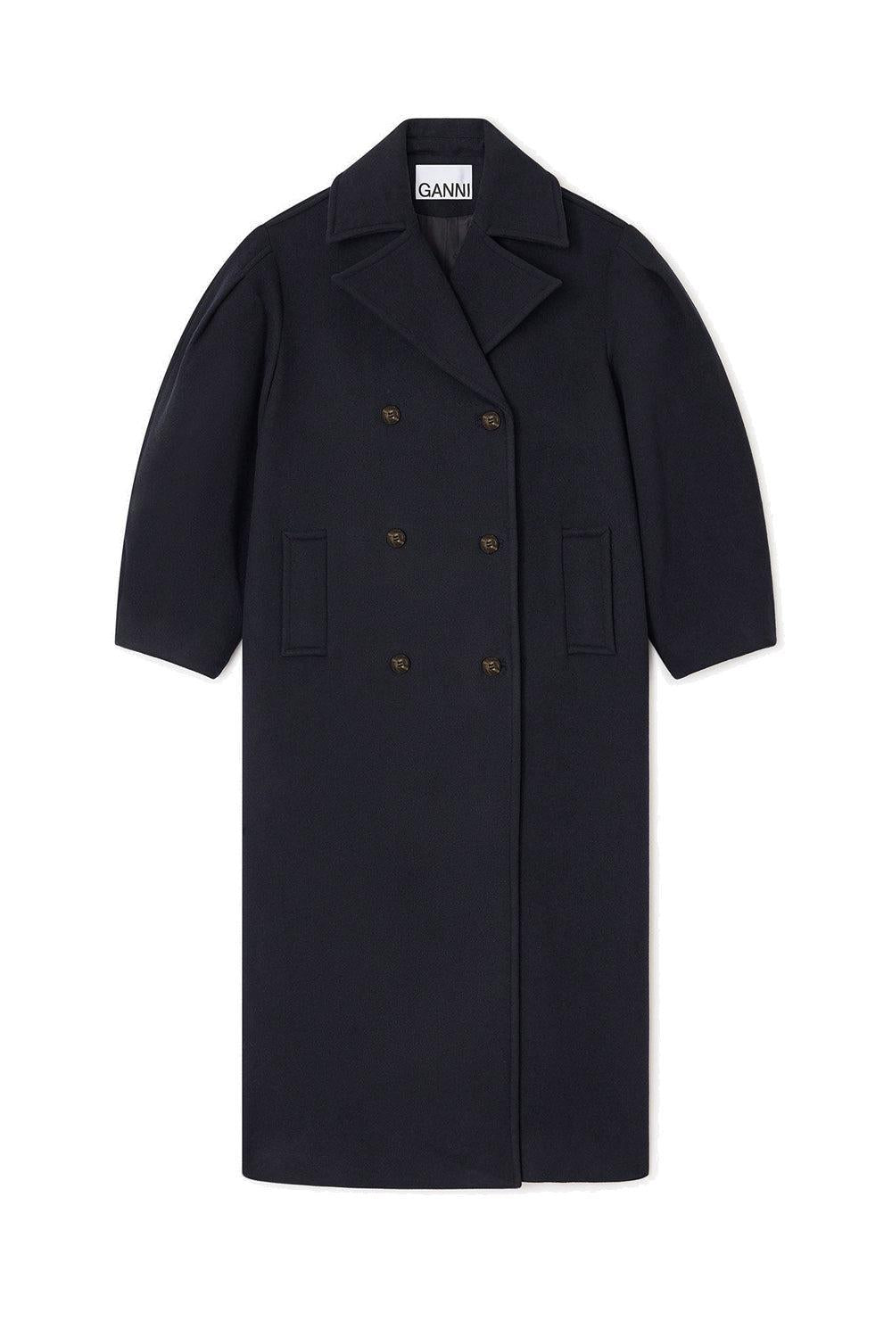 Peacoat Wool Long Coat Sky Captain