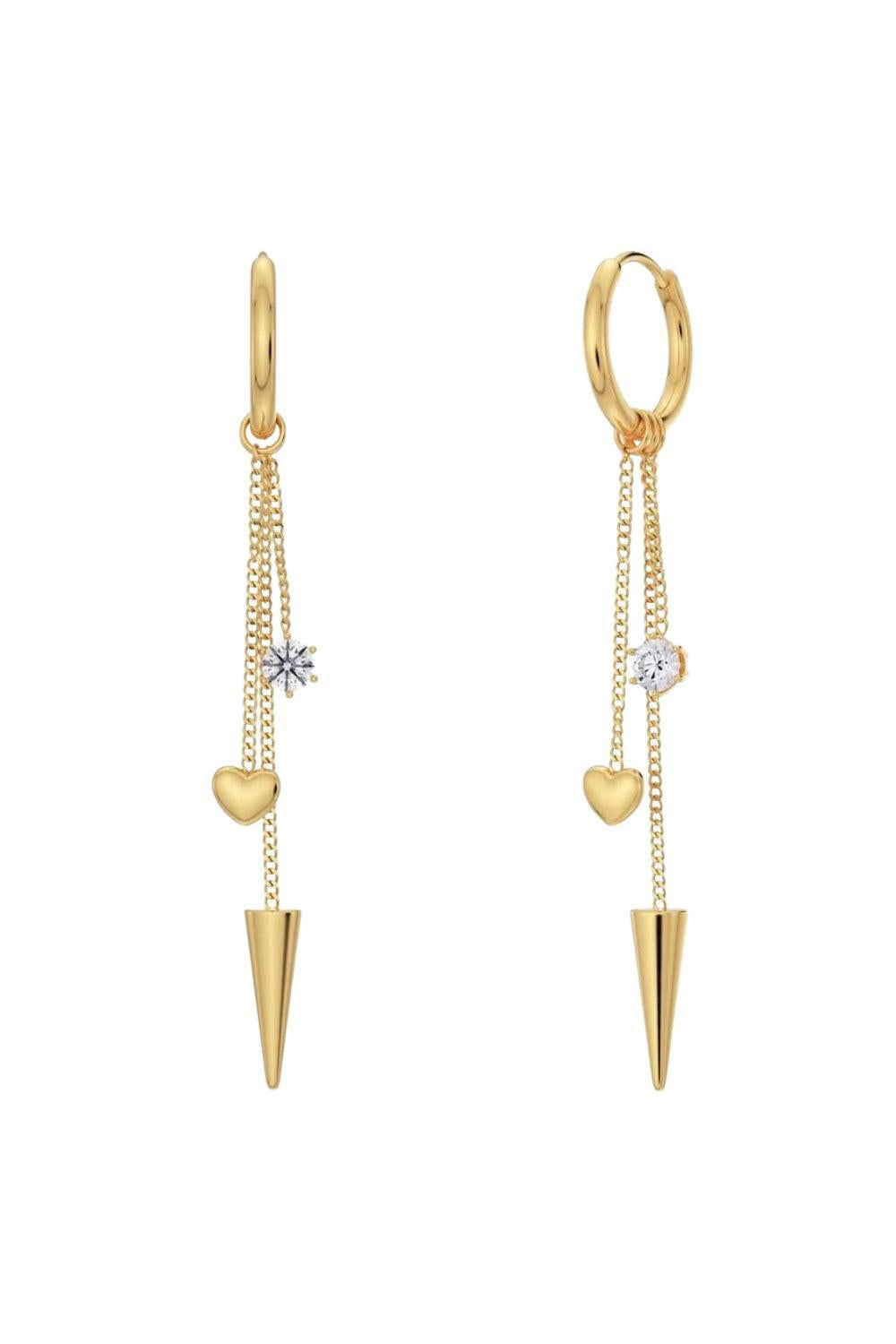 Peak Hoops Multi Heart Gold