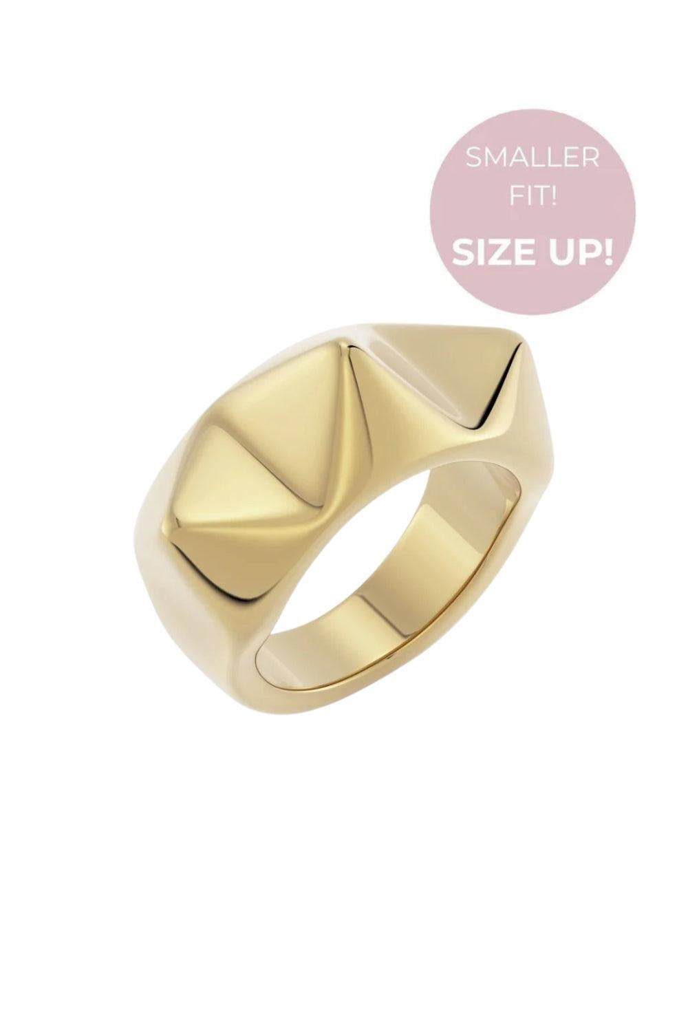 Peak Rivet Ring Gold