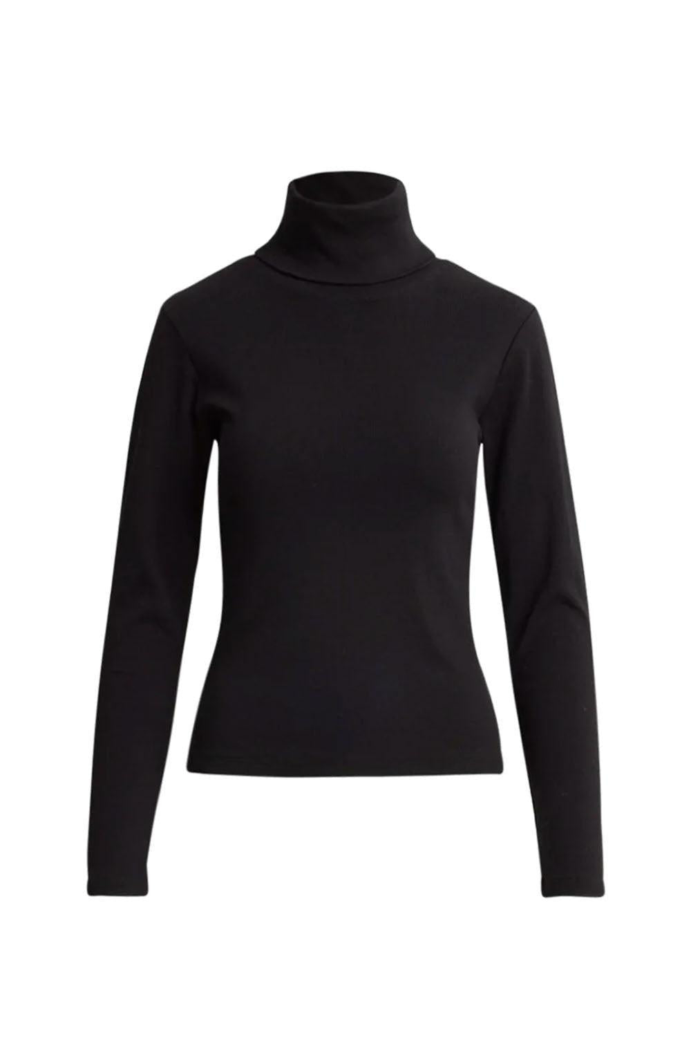 Petra rib Turtleneck Black