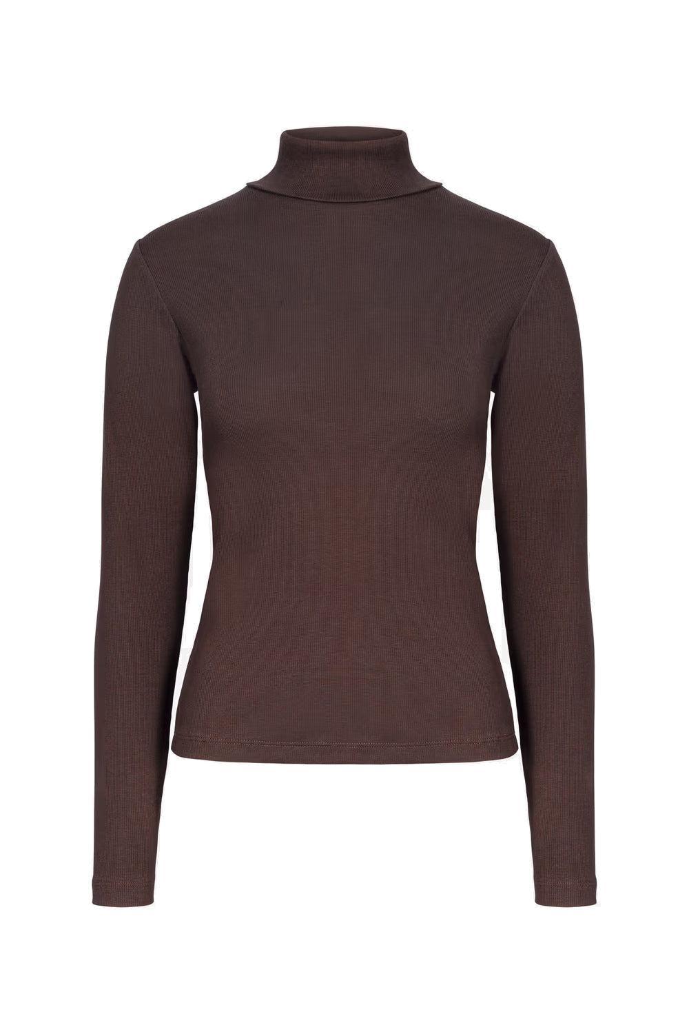 Petra rib Turtleneck dark brown