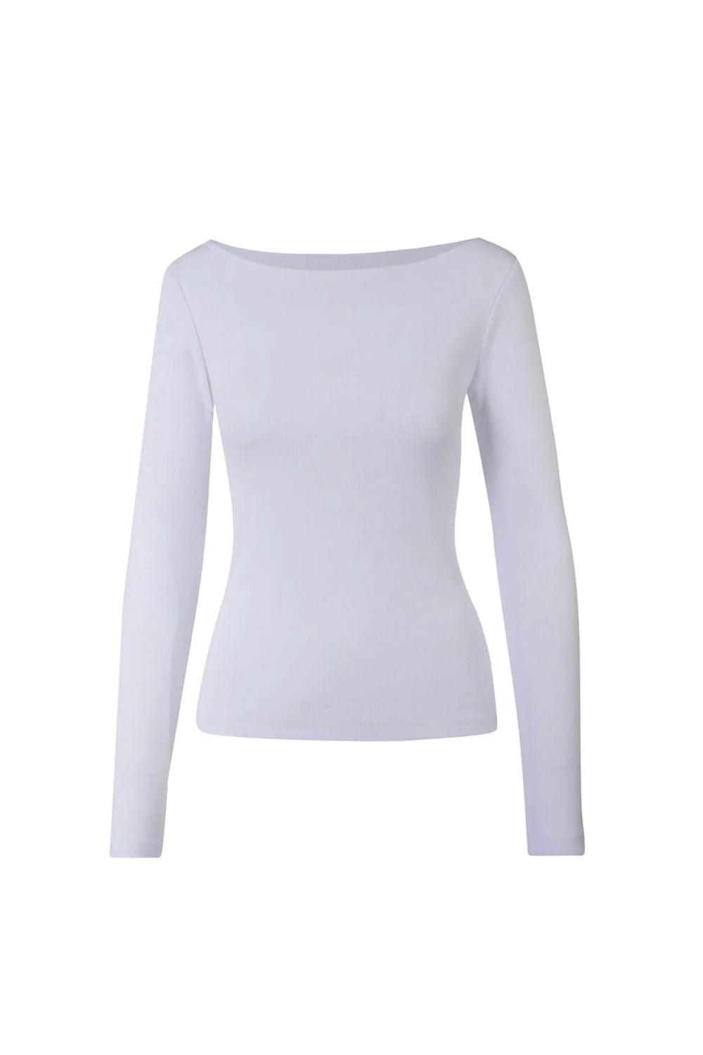 Petronella Rib Boatneck White