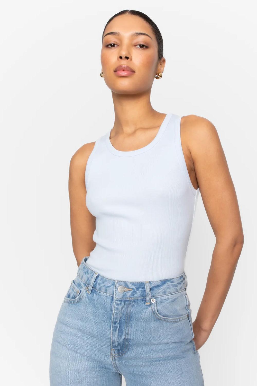 Pia Rib Singlet Light blue